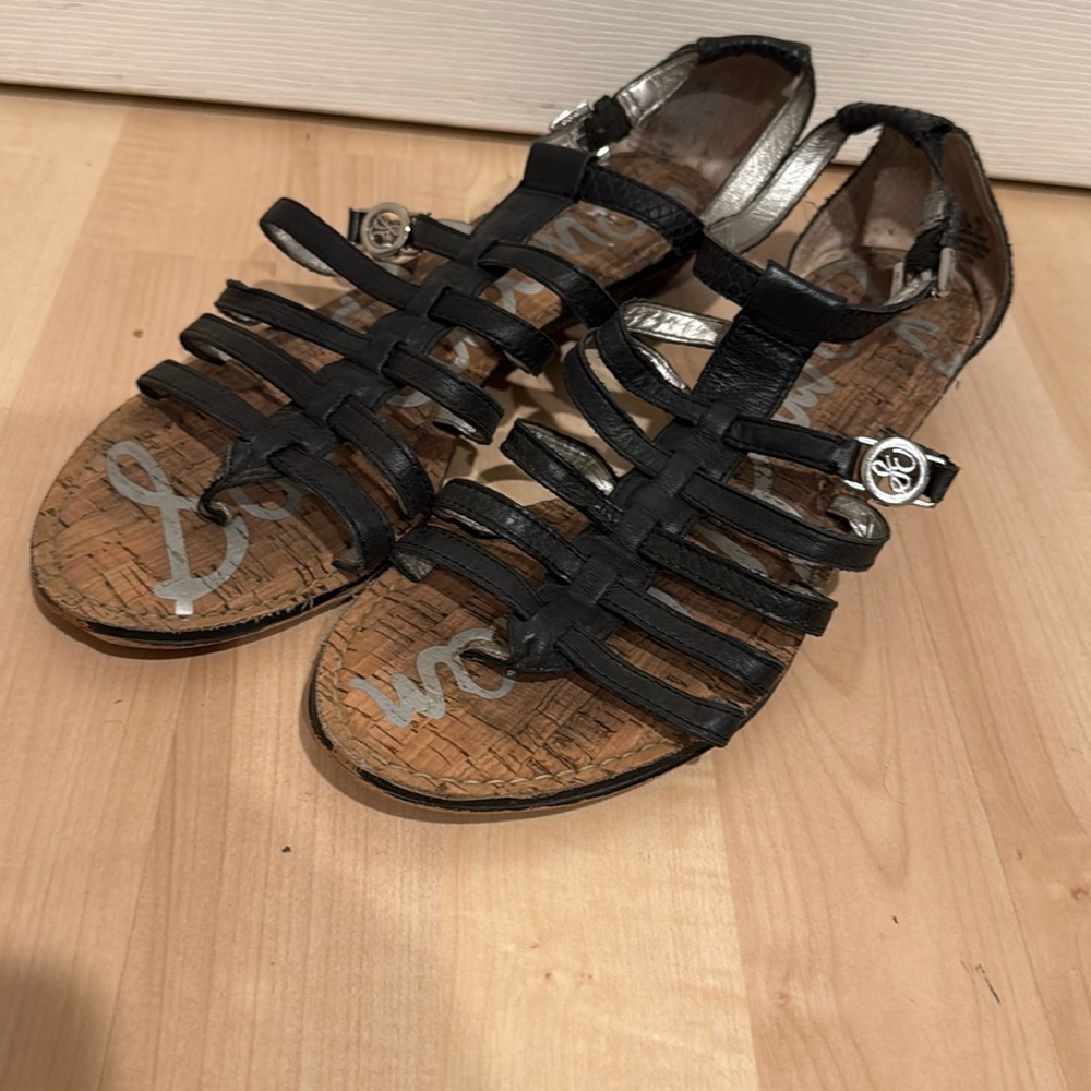 Sam Edelman - Black Leather Gladiator Sandals DONNA 9.5